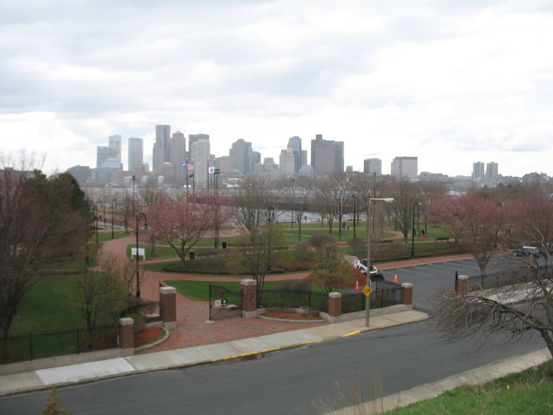 Piers Park in East Boston with the downtown skyline across the harbor