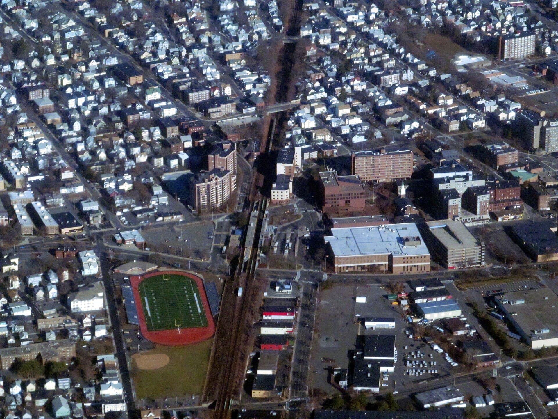Aerial view of downtown Malden